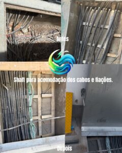 Shaft para acomodações de cabos e fiações.